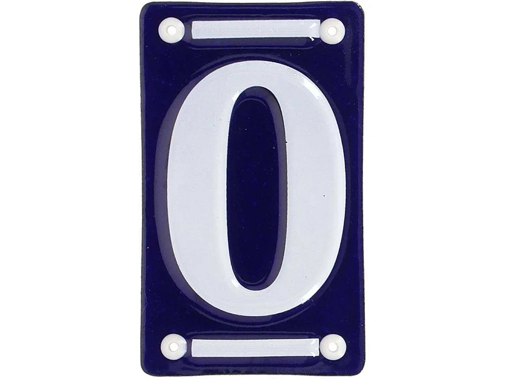 Numéro de maison en fer émaillé Chiffre 0