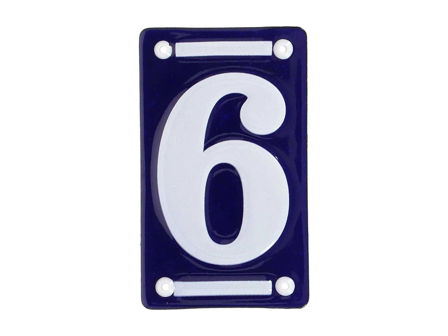 Numéro de maison en fer émaillé Chiffre 6