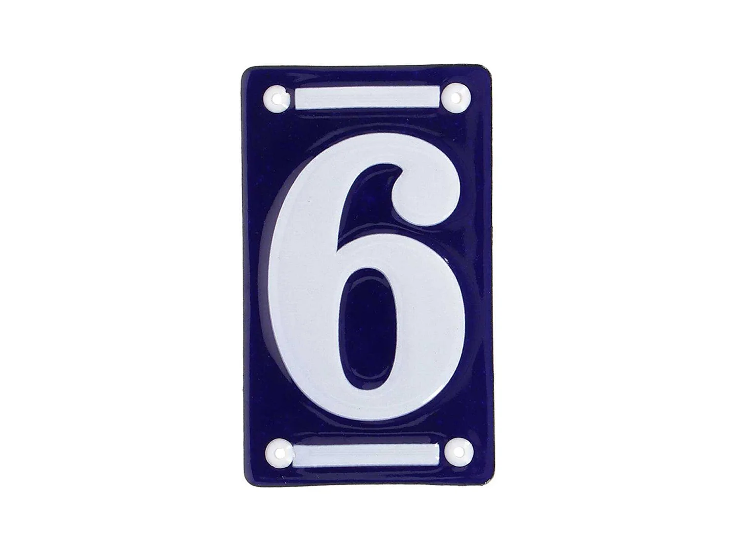 Numéro de maison en fer émaillé Chiffre 6