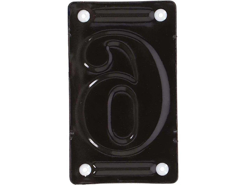 Numéro de maison en fer émaillé Chiffre 6