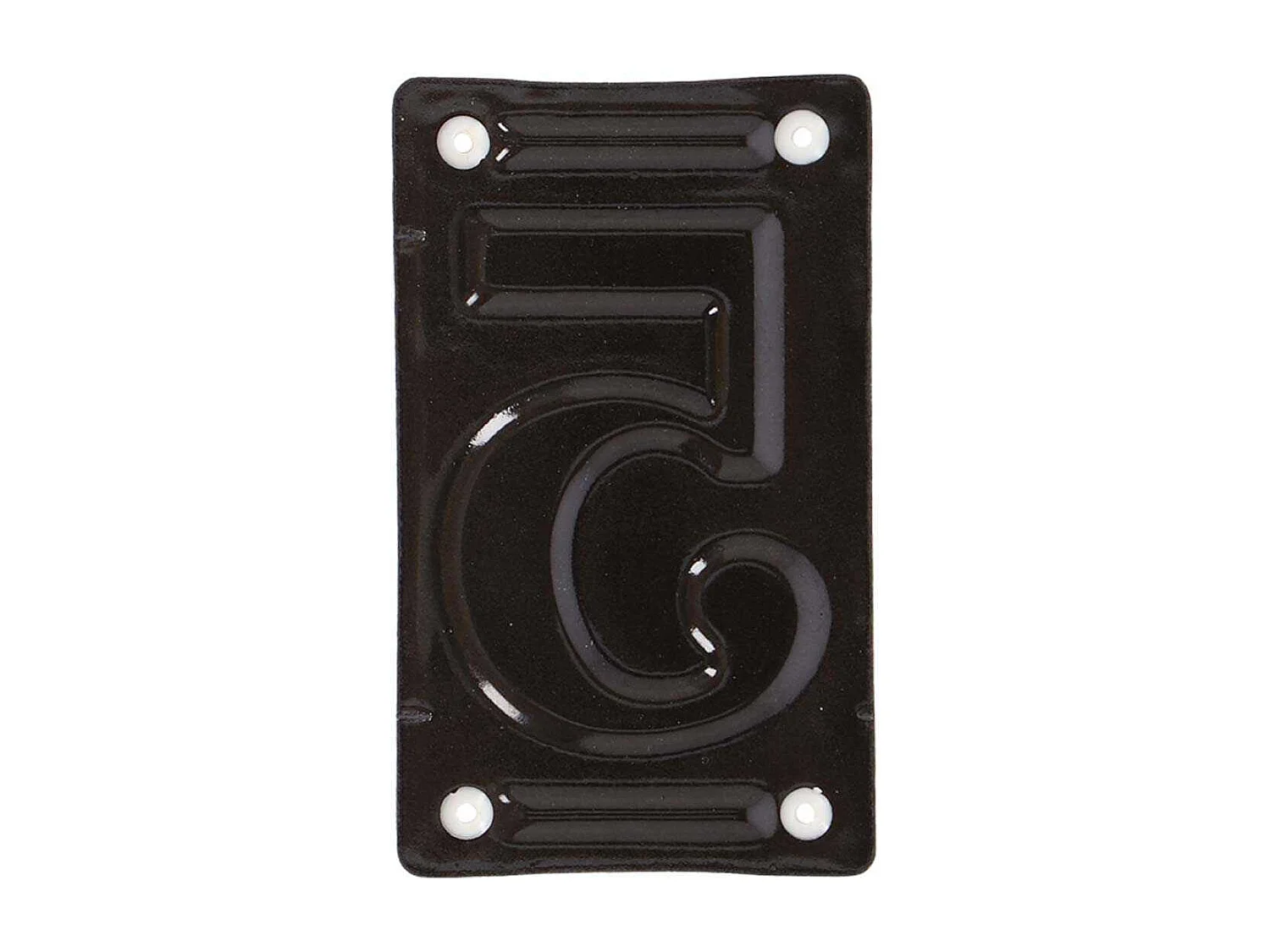 Numéro de maison en fer émaillé Chiffre 5