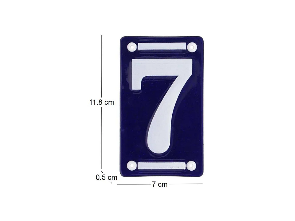 Numéro de maison en fer émaillé Chiffre 7