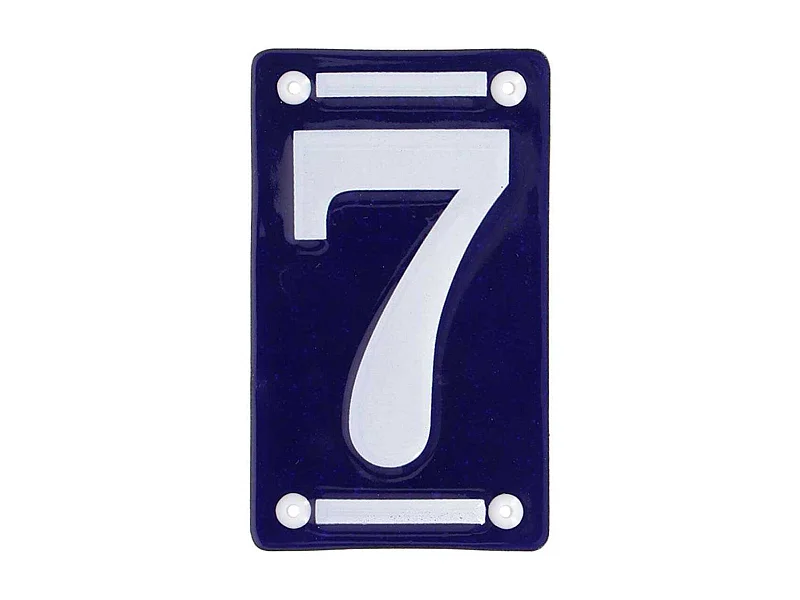 Numéro de maison en fer émaillé Chiffre 7