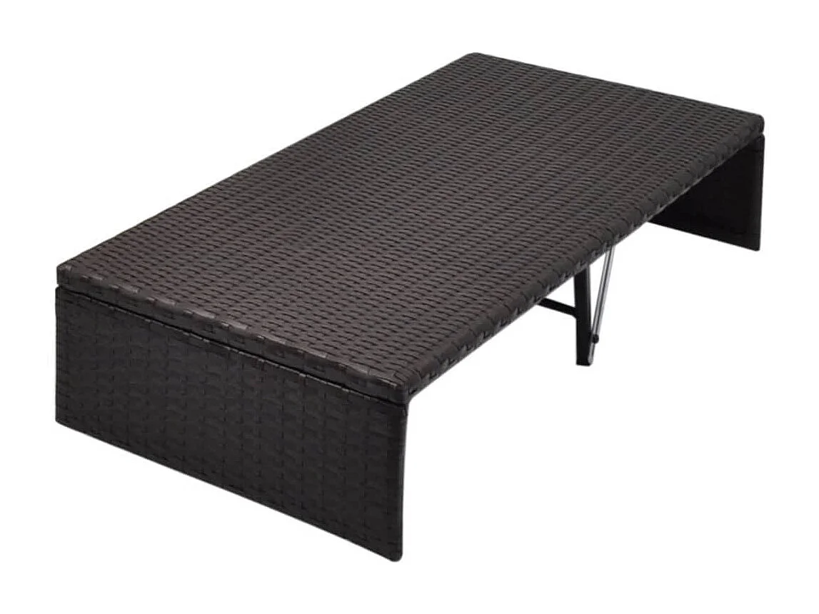 Gartenbett mit Baldachin Braun 190×130 cm Poly Rattan