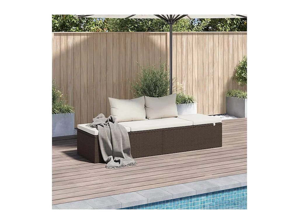 Gartenbett Braun 195×60 cm Poly Rattan