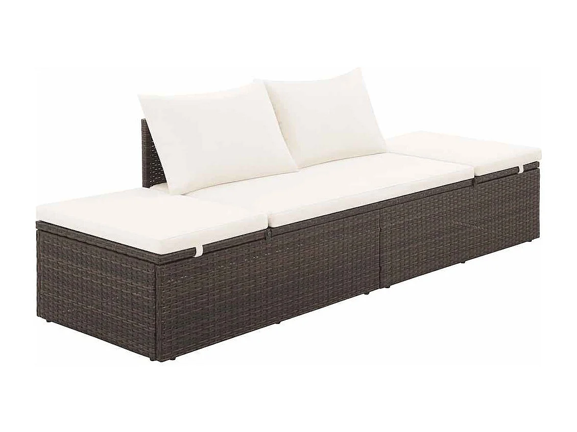 Tuinbed 195x60 cm poly rattan bruin