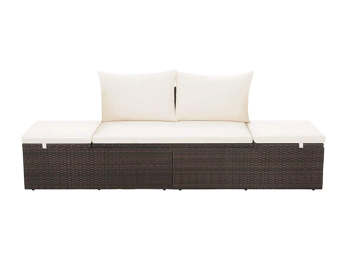 Tuinbed 195x60 cm poly rattan bruin