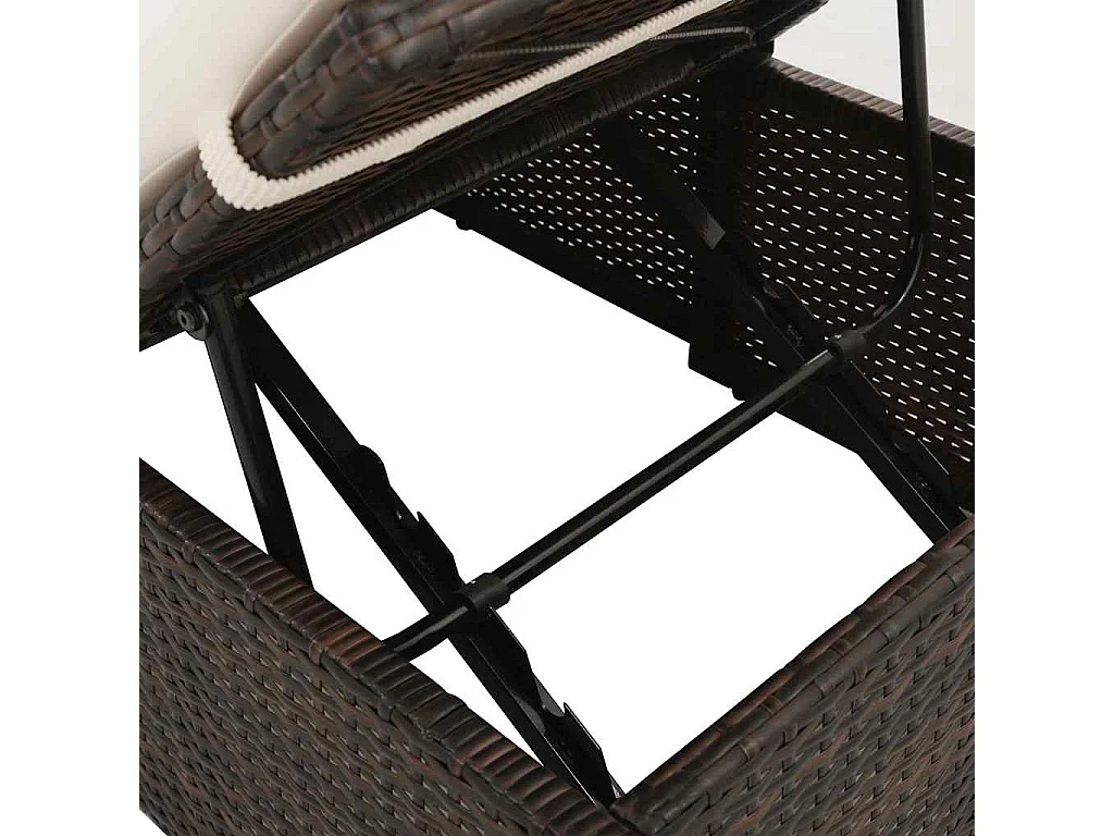 Tuinbed 195x60 cm poly rattan bruin