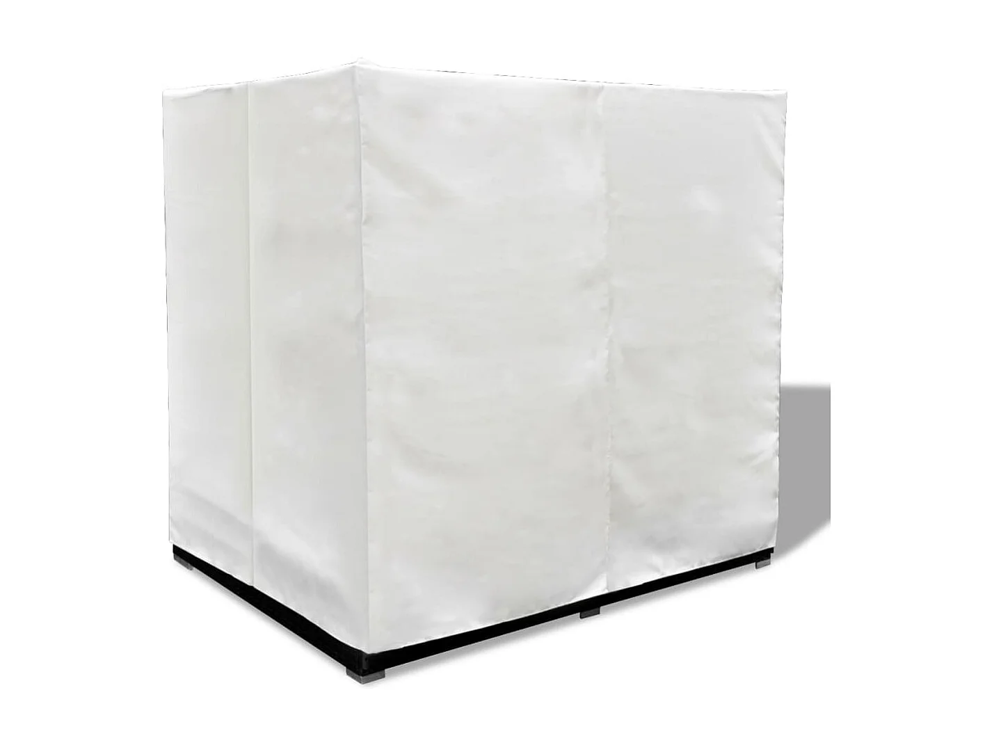 Outdoor-Loungebett mit Vorhang Poly Rattan Schwarz