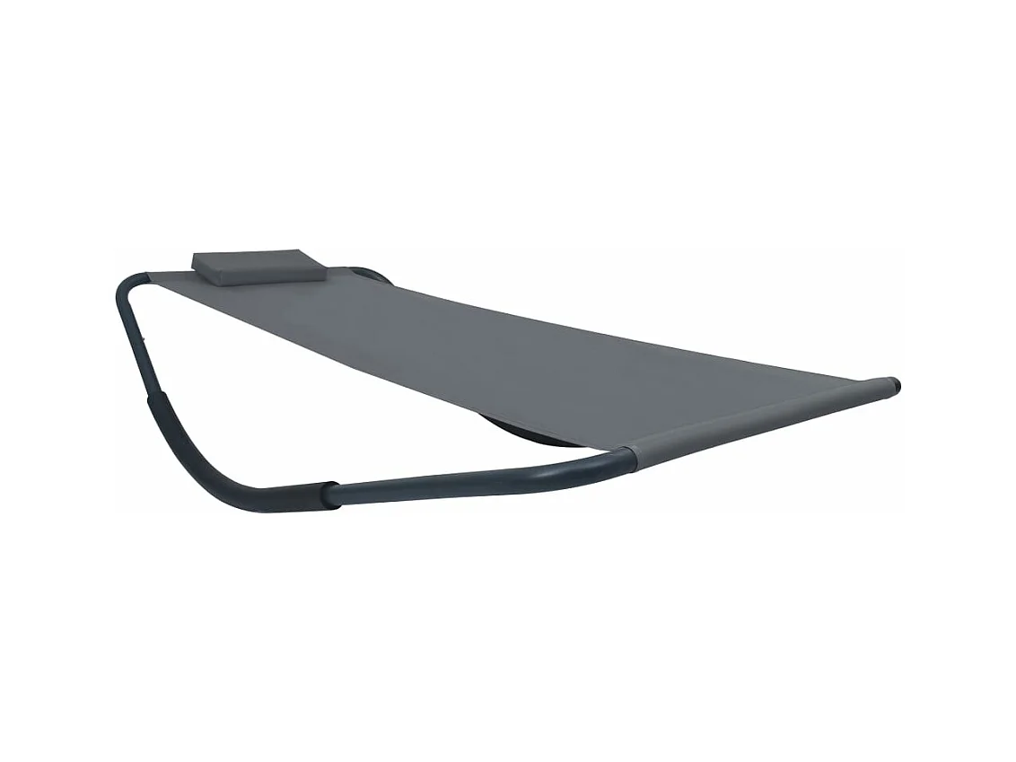 Lit de jardin Gris 200x90 cm Acier