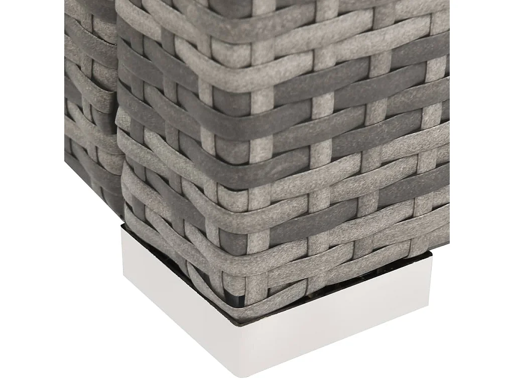 Lettino Prendisole Doppio in Polyrattan Grigio