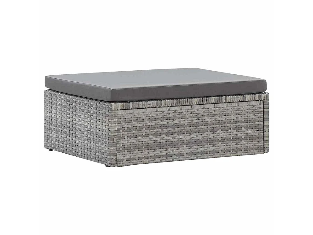 Lettino da Giardino con Tettuccio in Polyrattan Grigio Mélange
