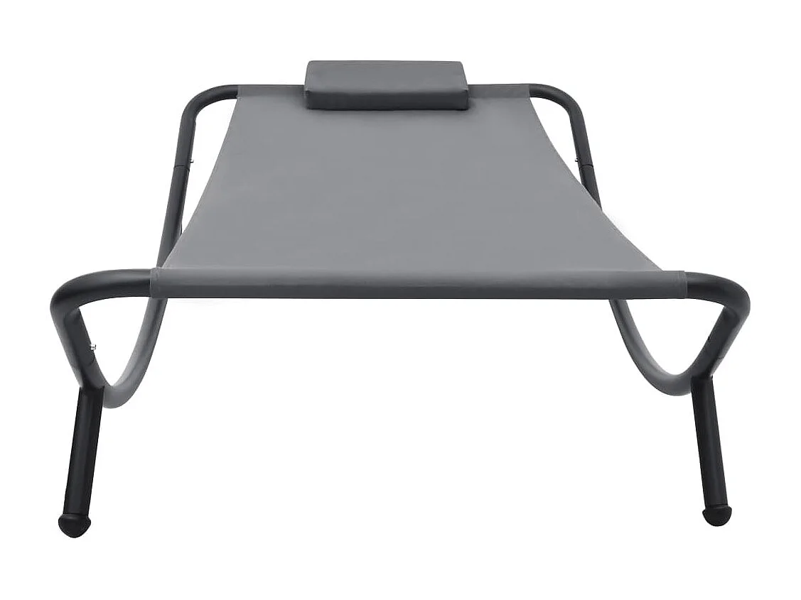 Lit de jardin Gris 200x90 cm Acier