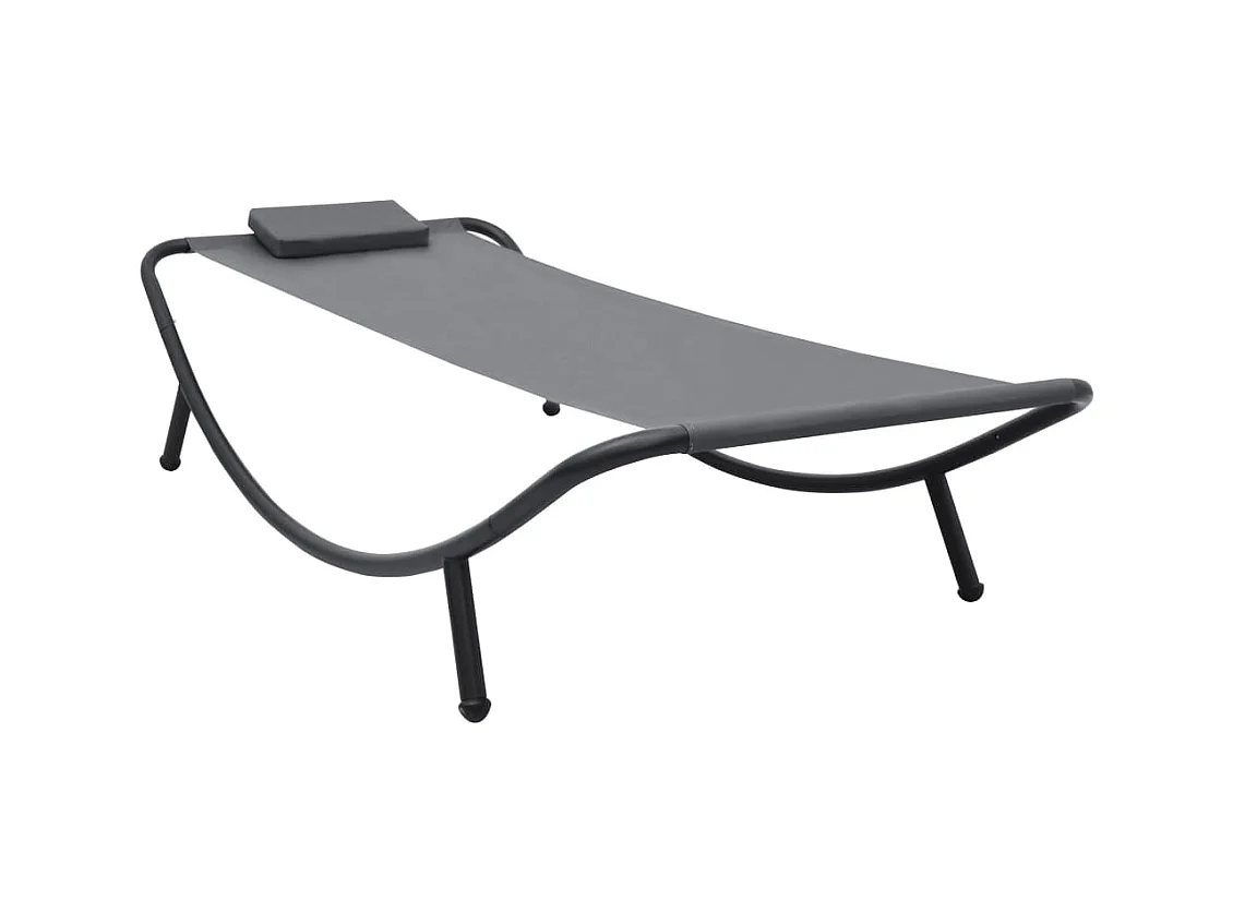 Lit de jardin Gris 200x90 cm Acier