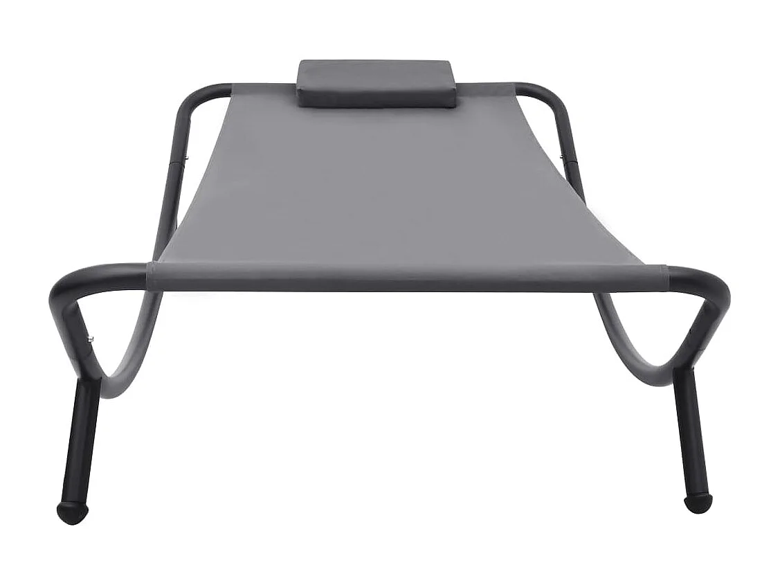 Lit de jardin Gris 200x90 cm Acier