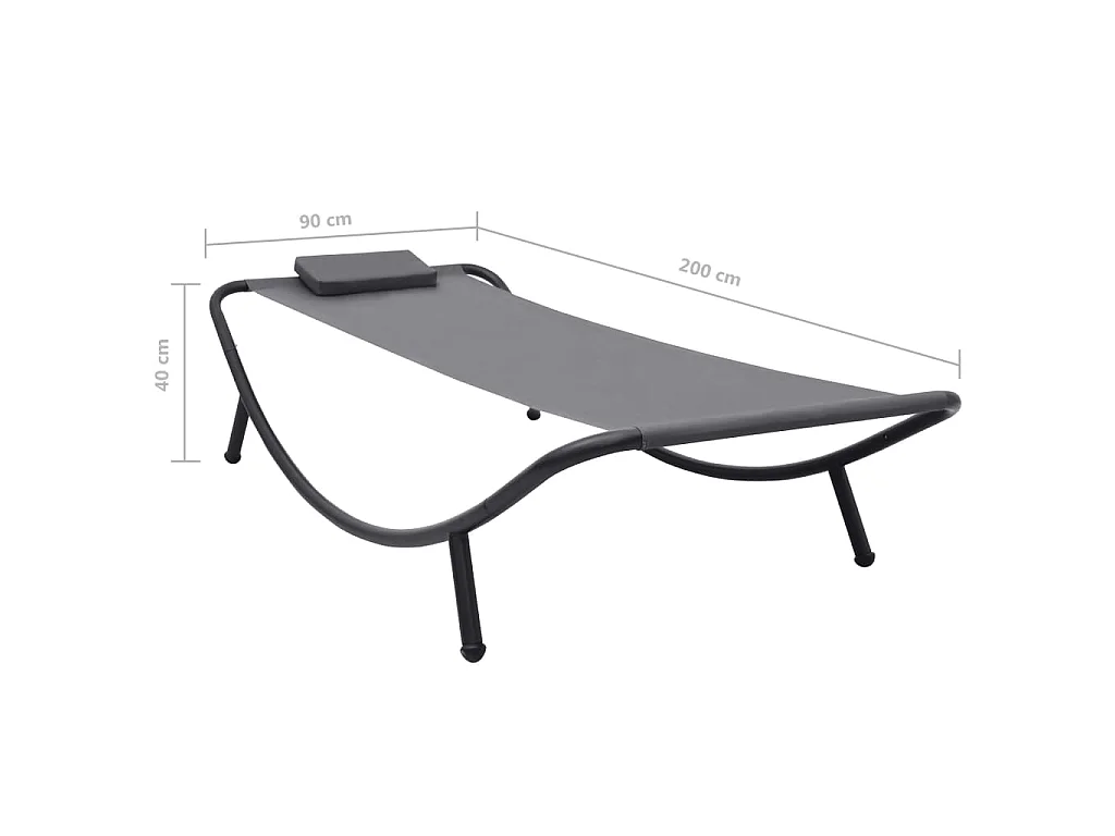 Gartenbett Grau 200×90 cm Stahl