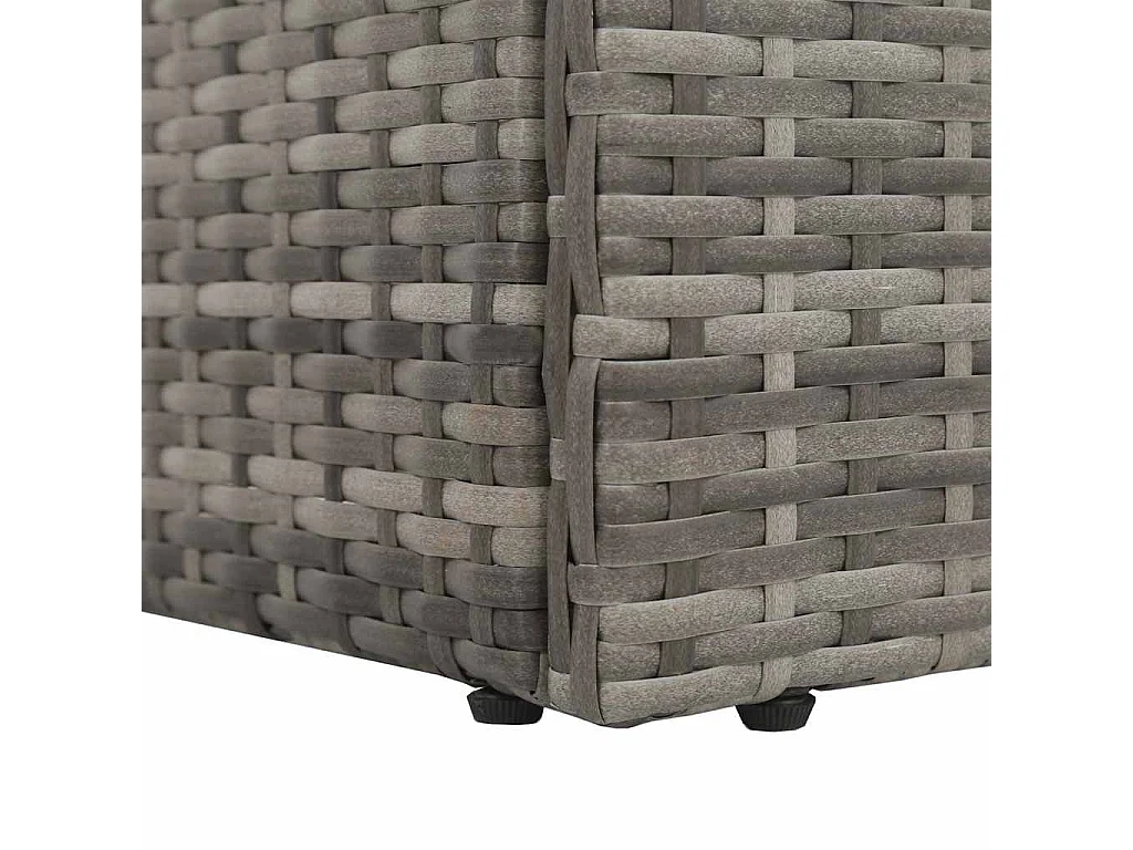 Lit de jardin Gris 195x60 cm Résine tressée