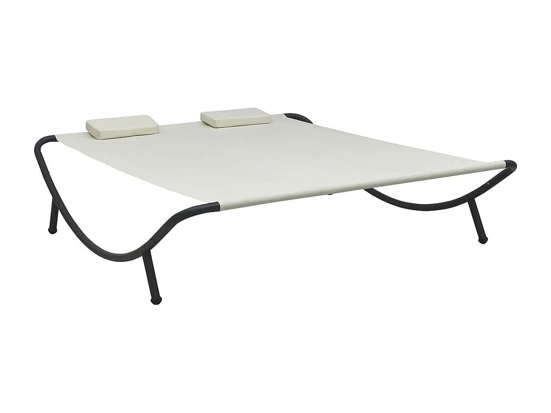 Chaise longue d'extérieur Tissu Crème