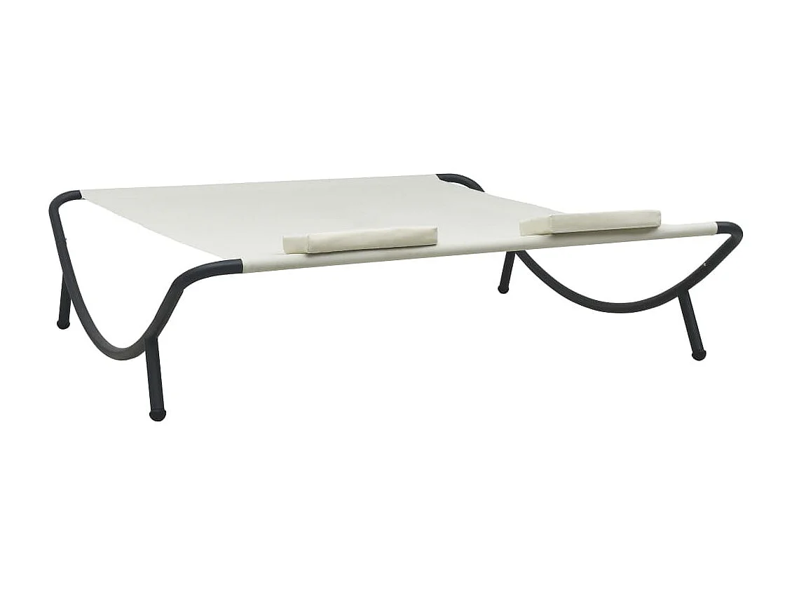 Chaise longue d'extérieur Tissu Crème