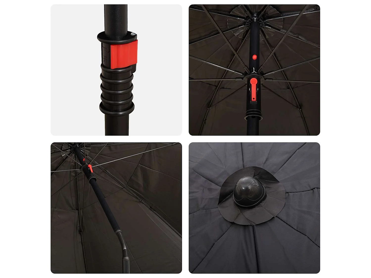 Lit de jardin avec parasol Noir Résine tressée