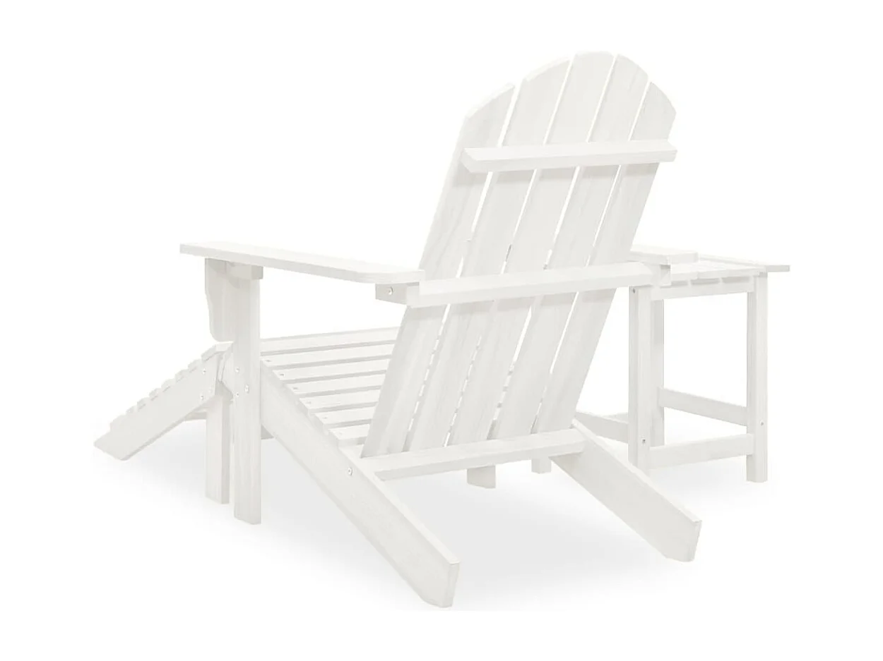 Tuinstoel Adirondack met voetenbank tafel massief vurenhout wit