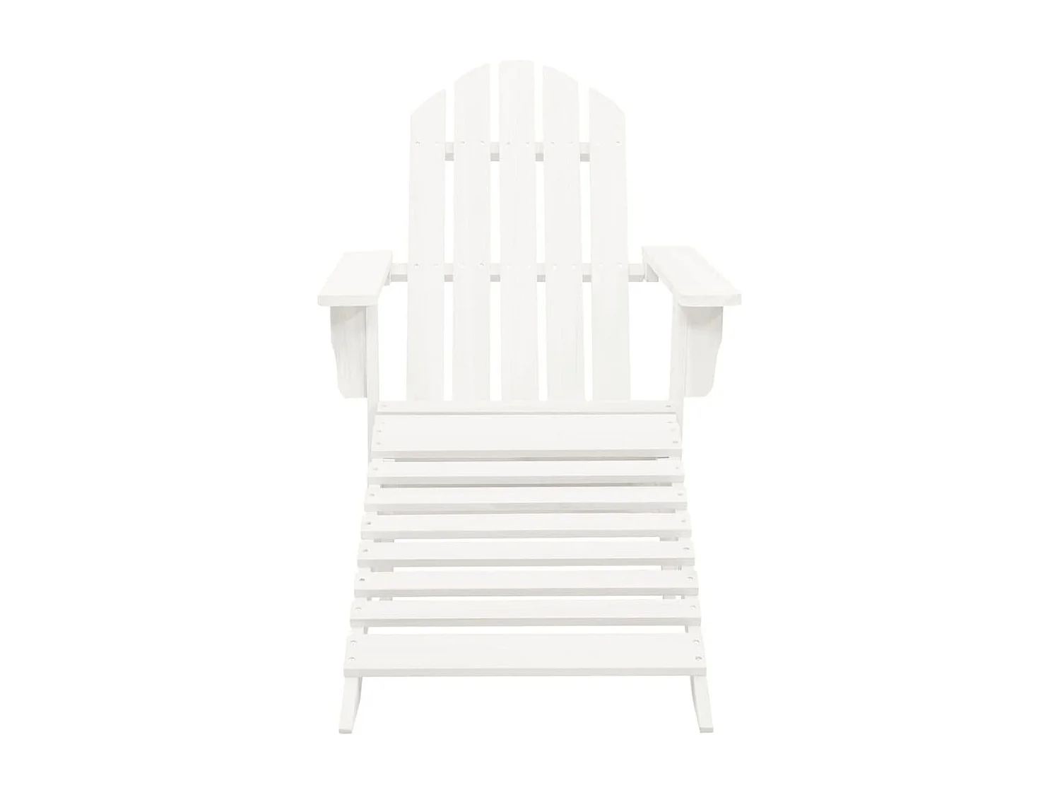 Tuinstoel Adirondack met voetenbank tafel massief vurenhout wit