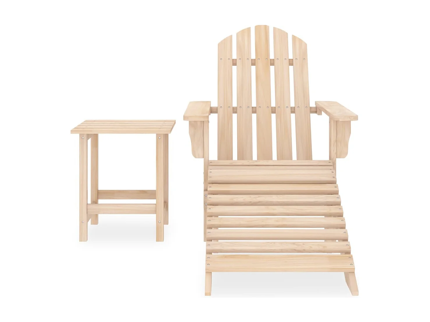 Adirondack-Gartenstuhl mit Fußstütze & Tisch Massivholz Tanne