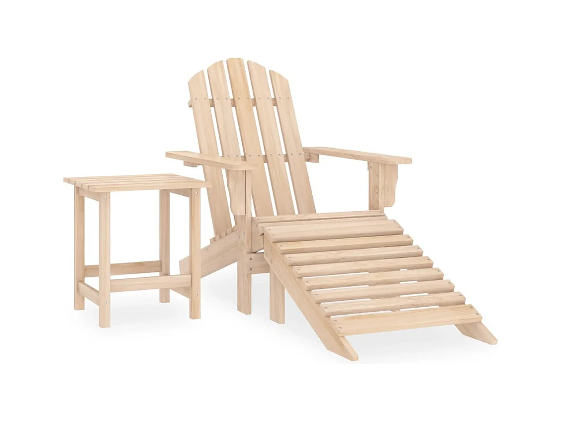 Sedia Adirondack con Poggiapiedi e Tavolo Massello di Abete