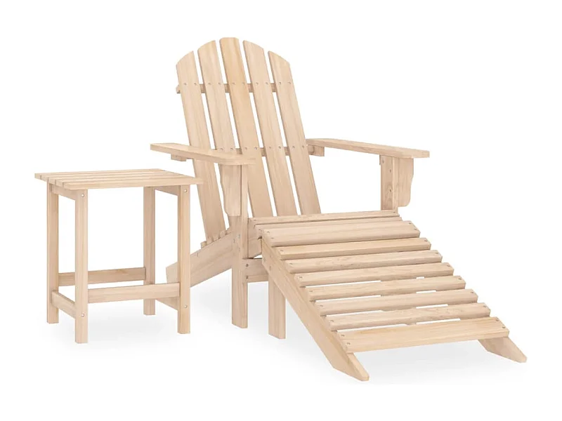 Adirondack-Gartenstuhl mit Fußstütze & Tisch Massivholz Tanne