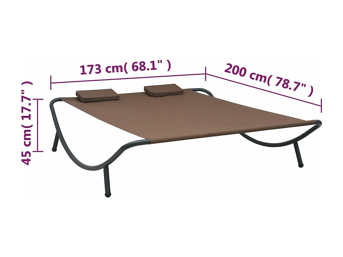 Chaise longue d'extérieur Tissu Marron