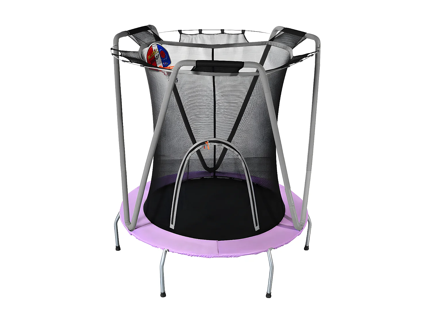 Trampoline met basketbalring - binnen en buiten - gegalvaniseerd stalen frame - Paars