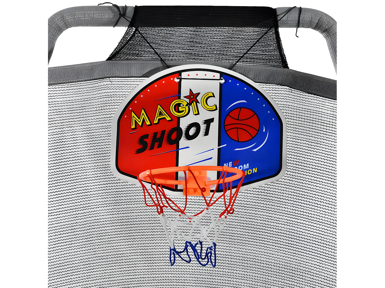 Trampoline met basketbalring - binnen en buiten - gegalvaniseerd stalen frame - Paars