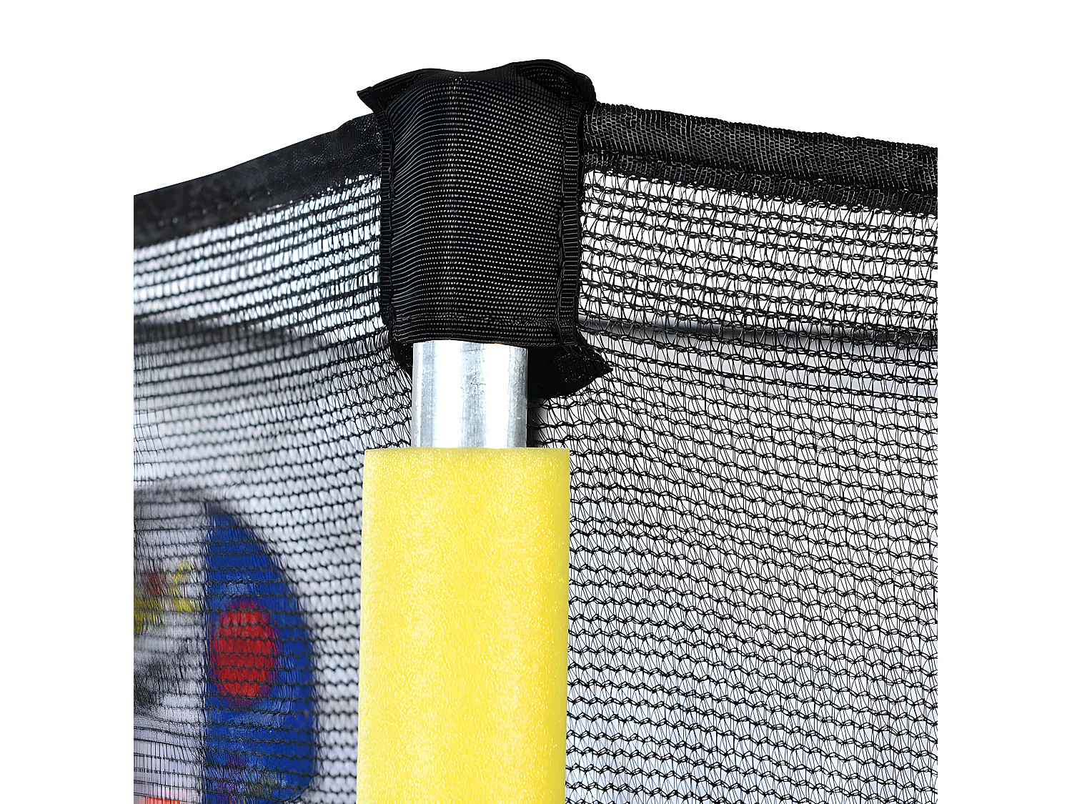 Trampoline avec panier de basket - à l'intérieur et l'extérieur - structure en acier galvanisé - Multicolore