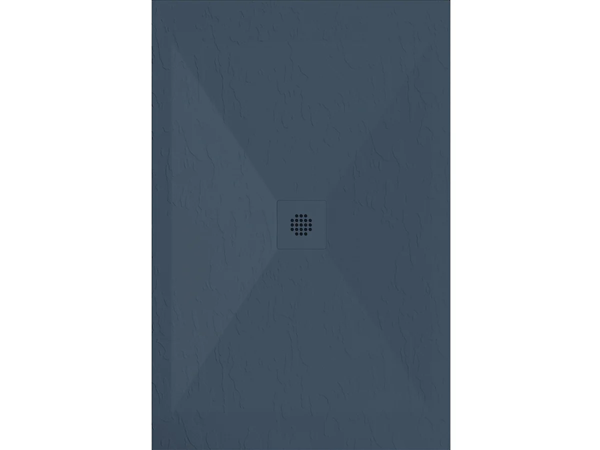 Mineralguss-Duschwanne extra flach DEXA Schieferoptik ANTHRAZIT 70x80 cm  Auslaufschutz in Farbe