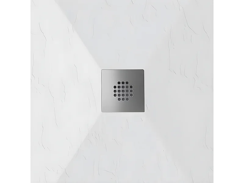Plato de ducha pizarra DEXA BLANCO  80x170 cm rejilla inox