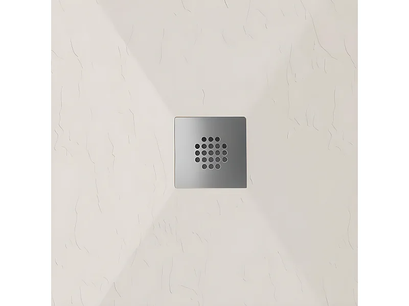 Plato de ducha pizarra DEXA CREMA  70x80 cm rejilla inox