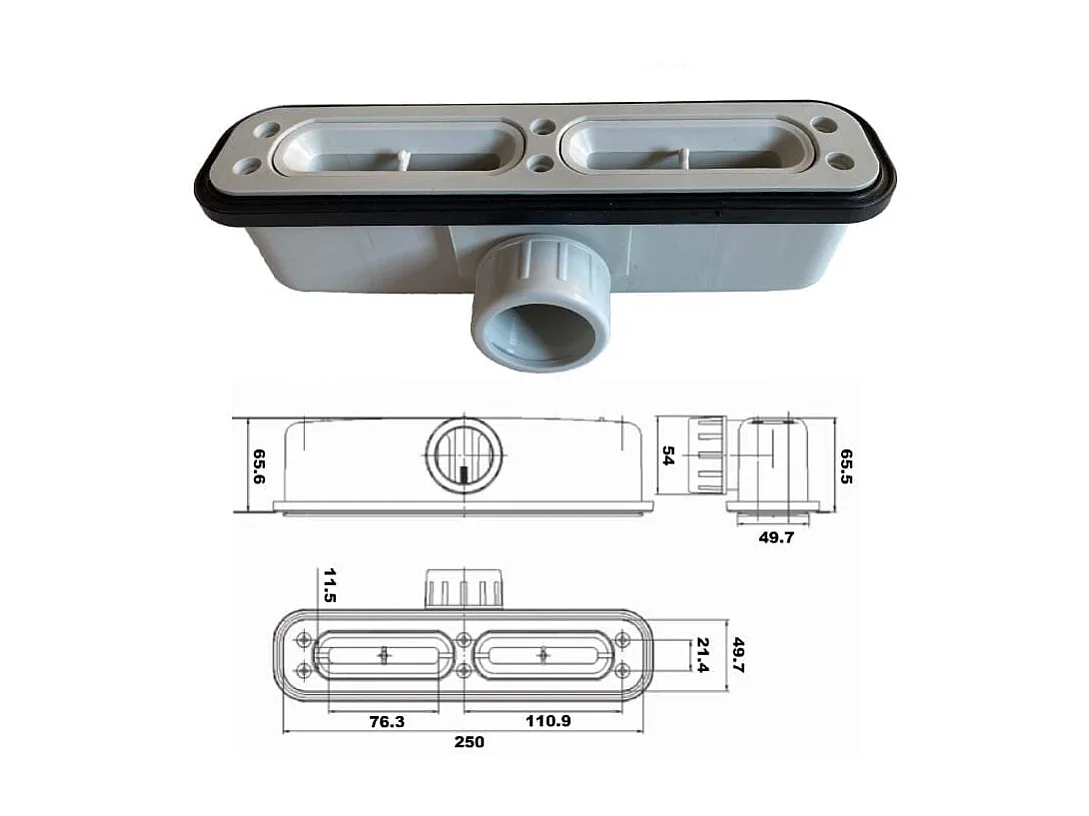 Receveur de douche 80x110cm extra plat LUX en résine surface ardoisée beige