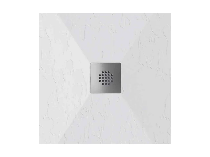 Mineralguss-Duschwanne extra flach DEXA Schieferoptik ANTHRAZIT 80x130 cm