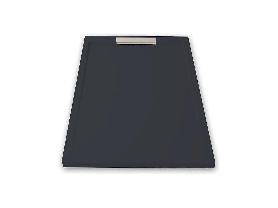 Plato de ducha resina LUX ANTRACITA  80x160cm rejilla inox