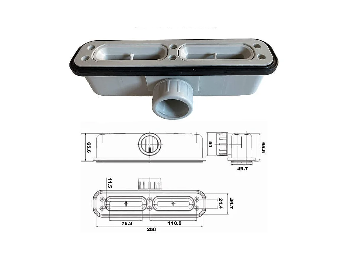 Receveur de douche 90x140cm extra plat LUX en résine surface ardoisée blanc