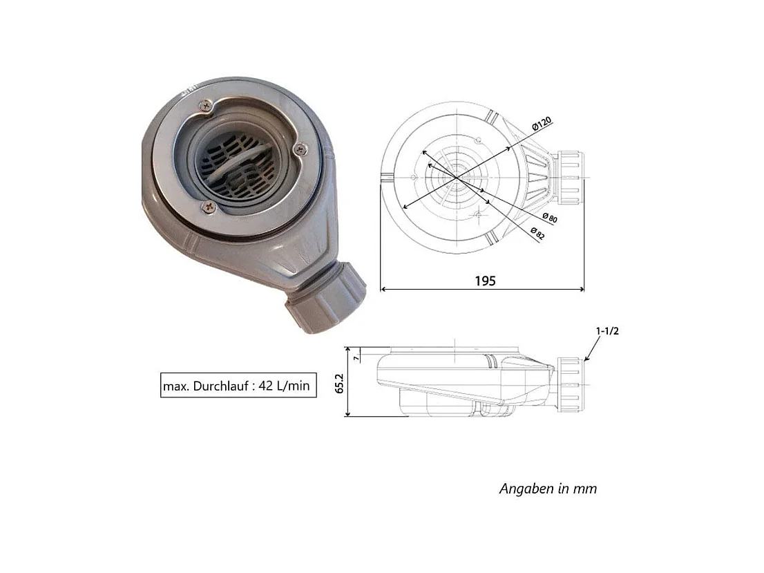 Mineralguss-Duschwanne extra flach DEXA Schieferoptik ANTHRAZIT 80x180 cm