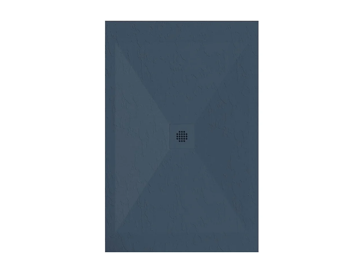 Mineralguss-Duschwanne extra flach DEXA Schieferoptik ANTHRAZIT 70x120 cm  Auslaufschutz in Farbe