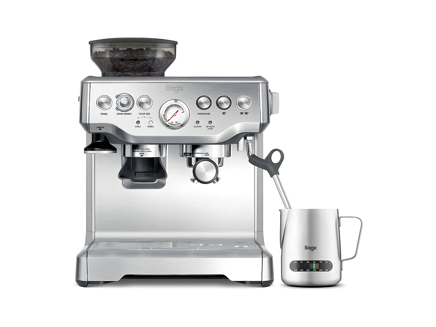 Sage Machine à expresso avec broyeur 15 bars inox brossé - ses875bss2eeu1a