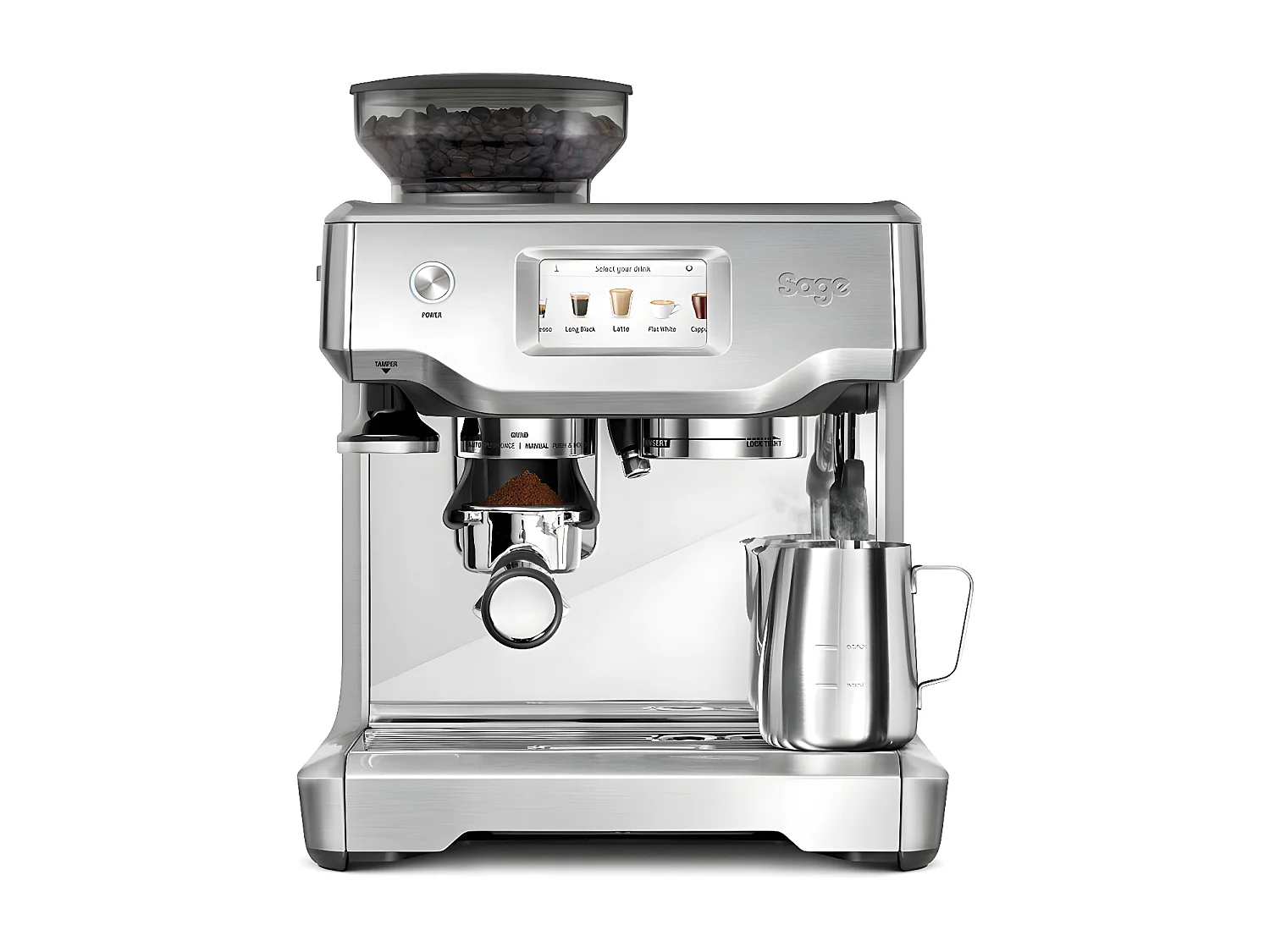 Sage Machine à expresso avec broyeur 15 bars inox brossé - ses880bss4eeu1