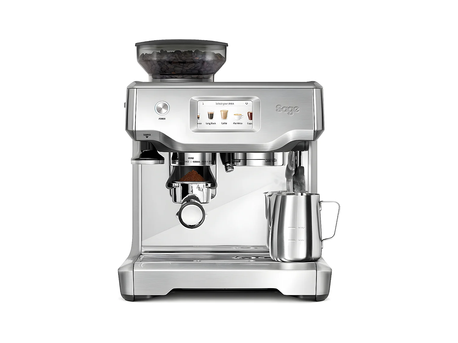 Sage Machine à expresso avec broyeur 15 bars inox brossé - ses880bss4eeu1