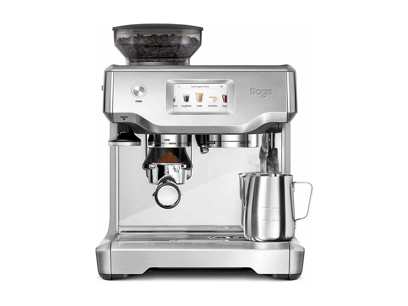 Sage Machine à expresso avec broyeur 15 bars inox brossé - ses880bss4eeu1