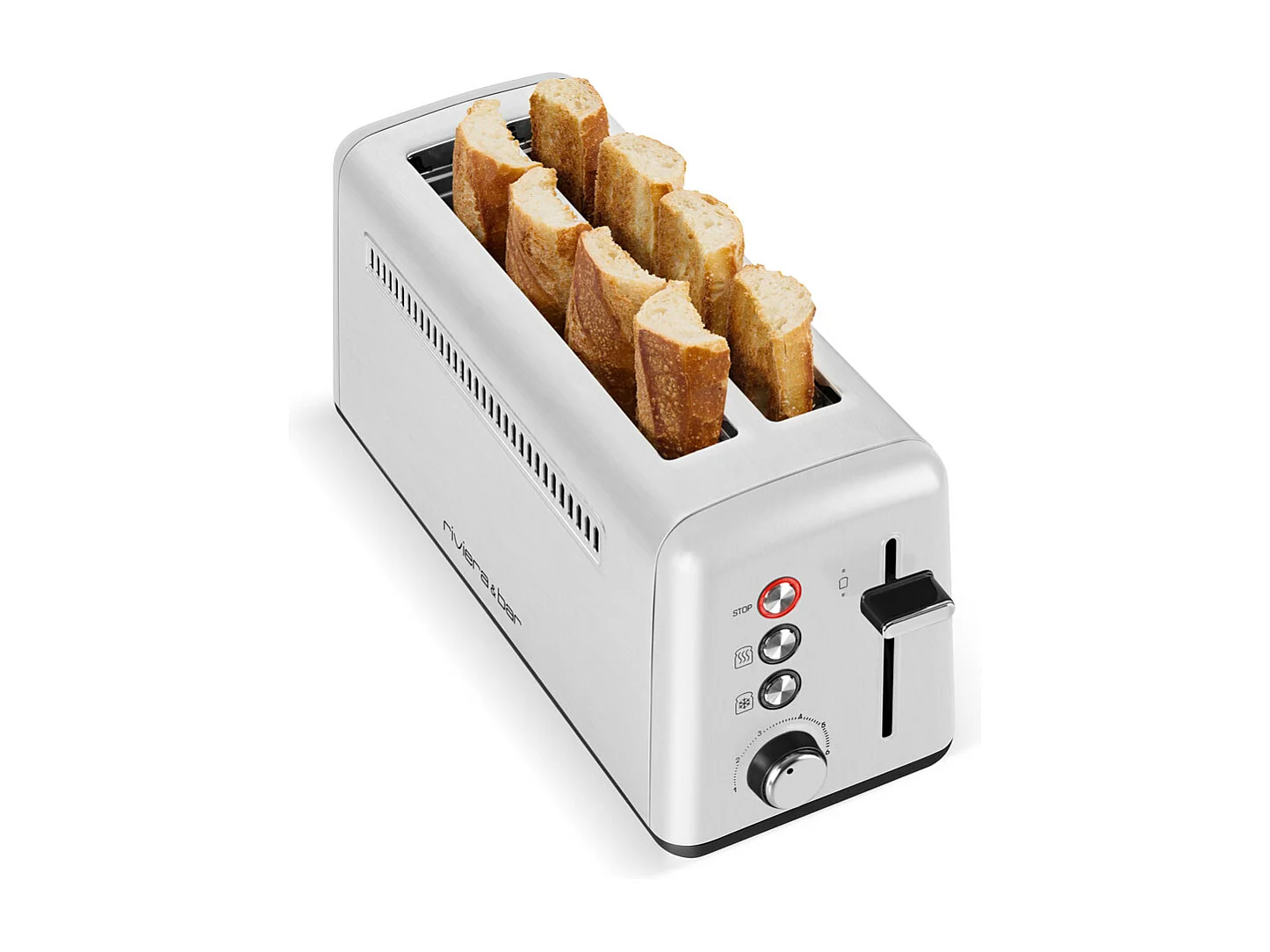 Grille pain 2 fentes estra-longues en inox