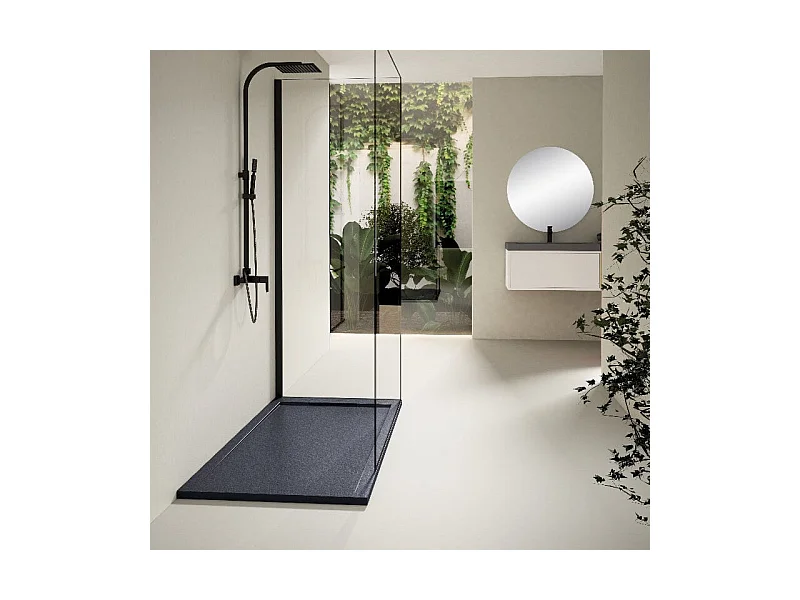 Plato de ducha resina LUX ANTRACITA  90x140cm rejilla color