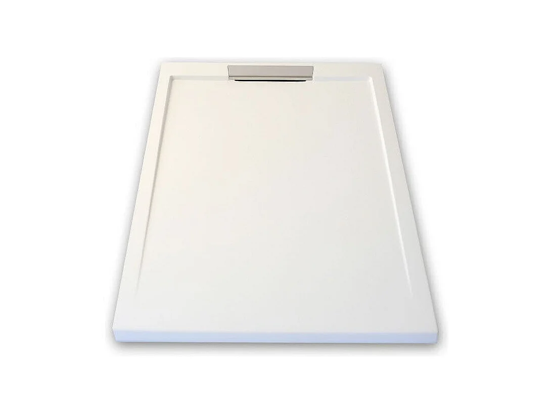 Piatto doccia ultrasottile 90x100cm LUX in resina finitura ardesia bianco
