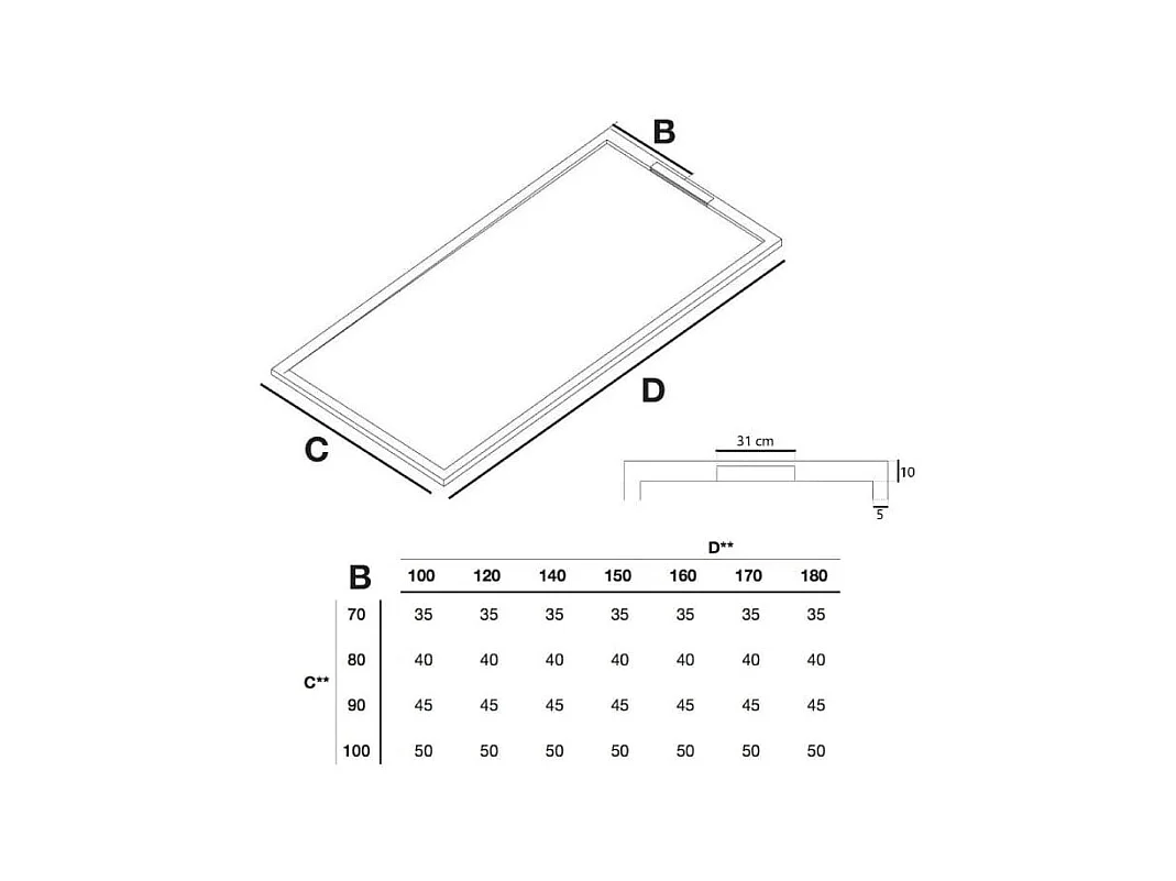 Mineralguss-Duschwanne extra flach LUX Schieferoptik anthrazit 90x120cm Edelstahl in chrom